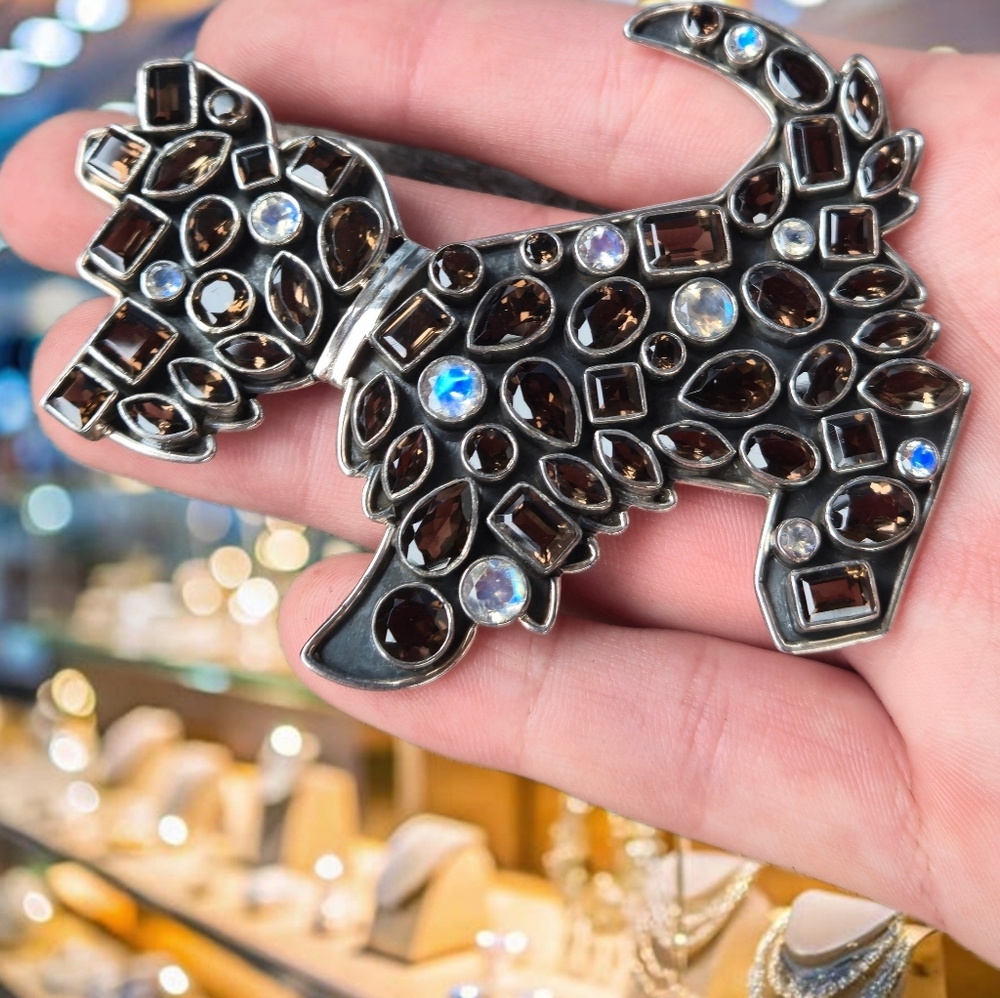 NICKY BUTLER 925 Sterling Silver Terrier Westie Scottie Dog Brooch Pendant Pin